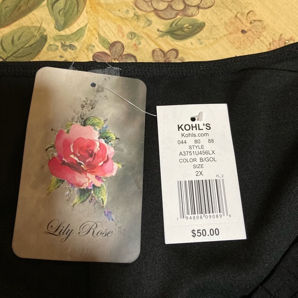 Lily Rose women’s junior plus size long black bodycon dress w/sheer poet sleeves - Picture 12 of 12